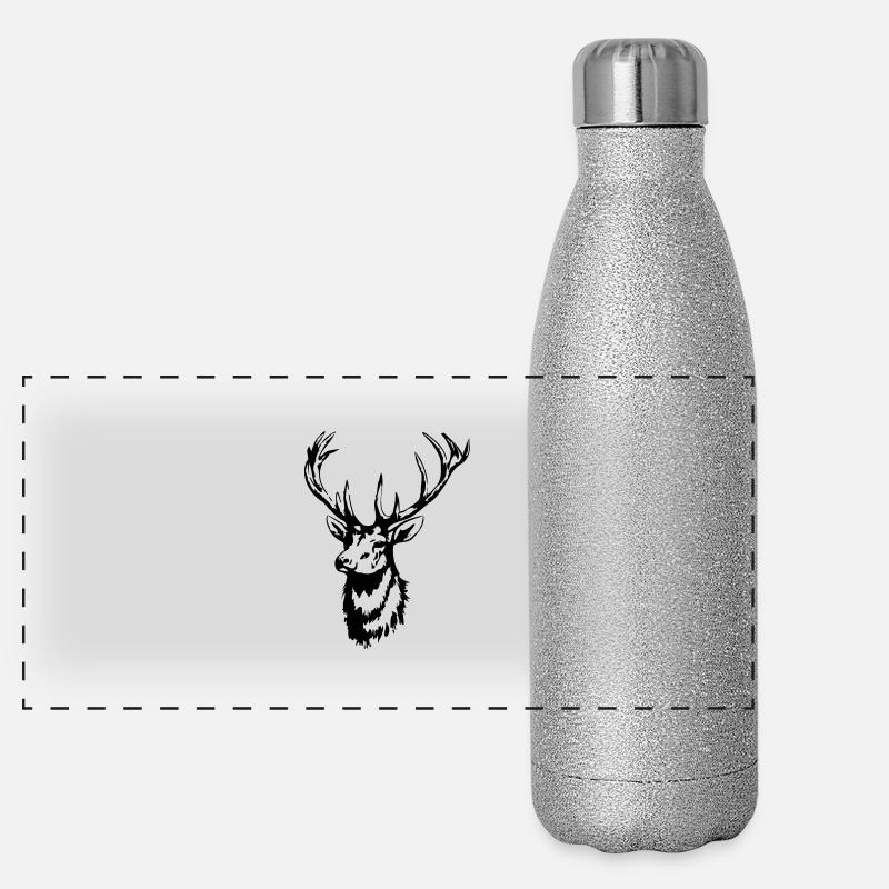 HIRSCH - HIRSCHKOPF - HIRSCHGEWEIH Panorama Glitzer Isolierflasche 500 ml
