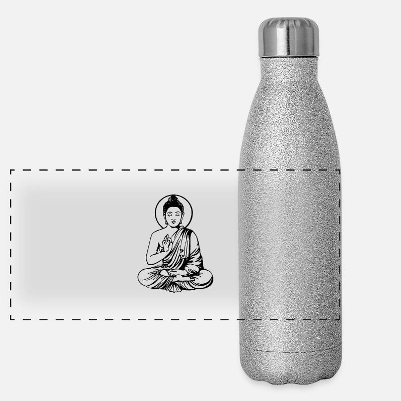 Buddha-Vektor-Outline Panorama Glitzer Isolierflasche 500 ml