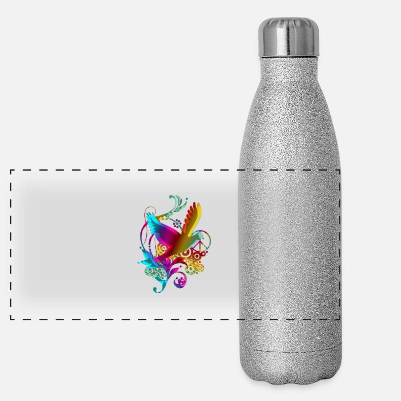 Colombe de la paix Gourde isotherme panoramique pailletée 500 ml