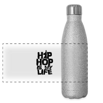 hip hop - Panorama Glitzer Isolierflasche 500 ml - Silber Glitzer - Vorne