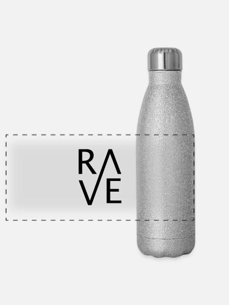 RAVE - Panorama Glitzer Isolierflasche 500 ml - Silber Glitzer - Vorne