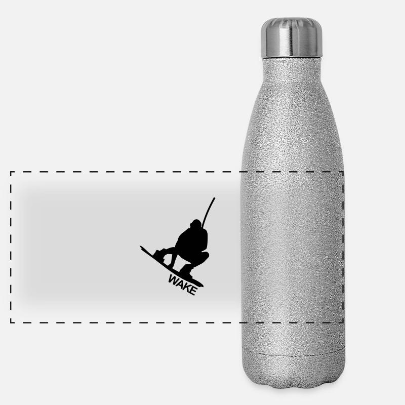 WAKEBOARD,WAKE,WASSERSKI,CABLE,RALEY,WASSERSPORT, Panorama Glitzer Isolierflasche 500 ml