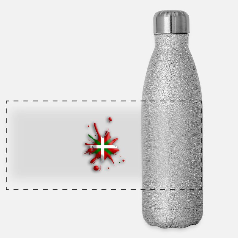 Drapeau Basque tâche 3 Gourde isotherme panoramique pailletée 500 ml