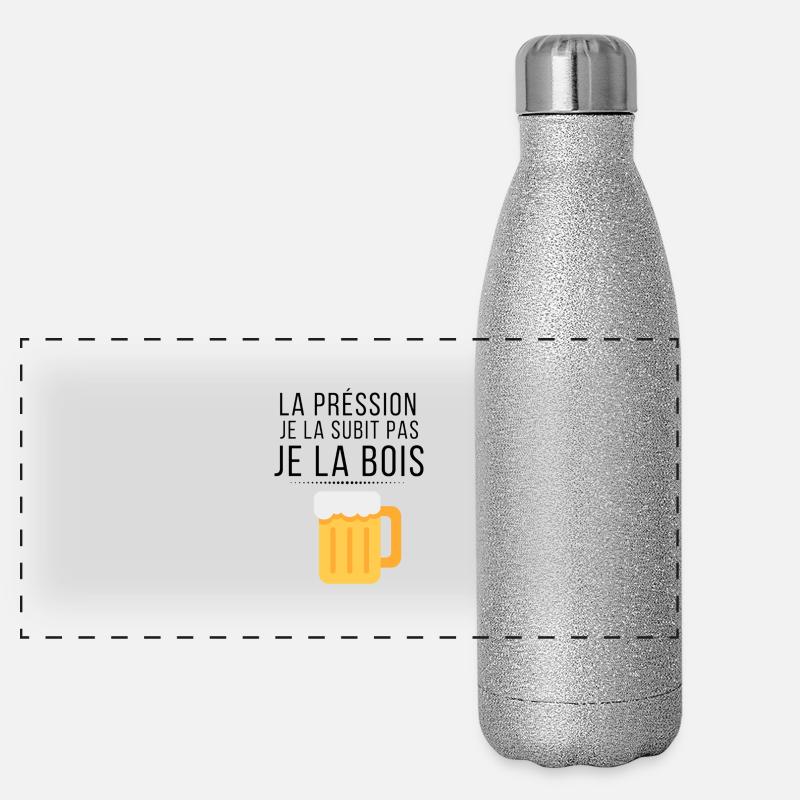 La pression je la subis pas je la bois Gourde isotherme panoramique pailletée 500 ml