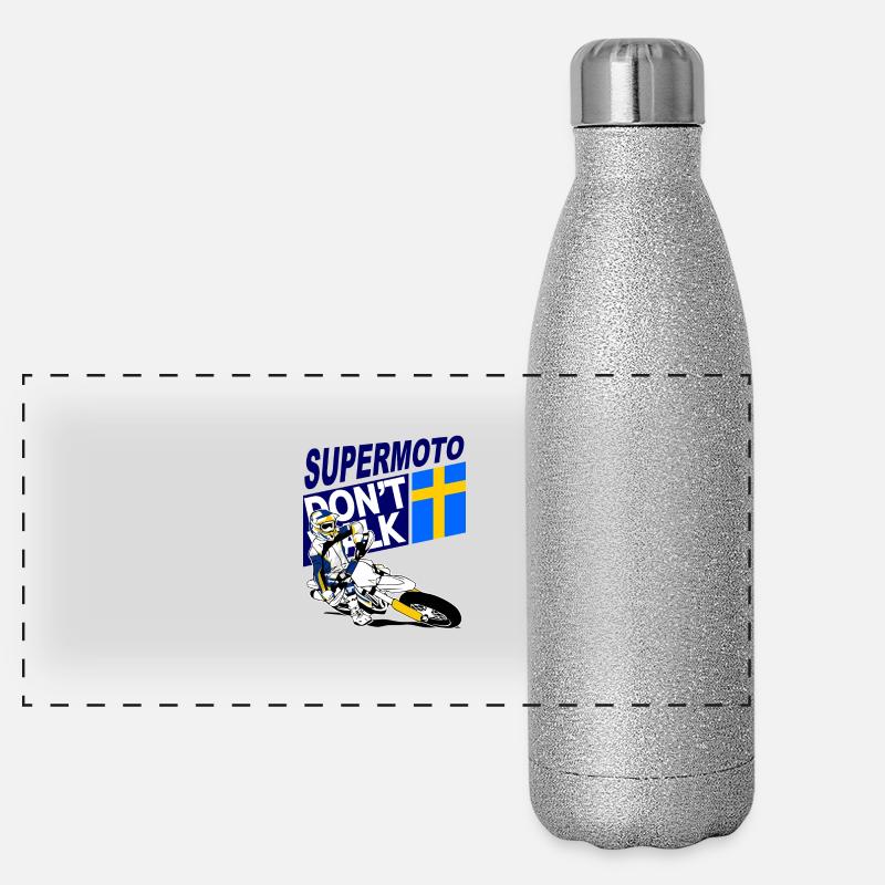 Supermoto Racing Panorama Glitzer Isolierflasche 500 ml