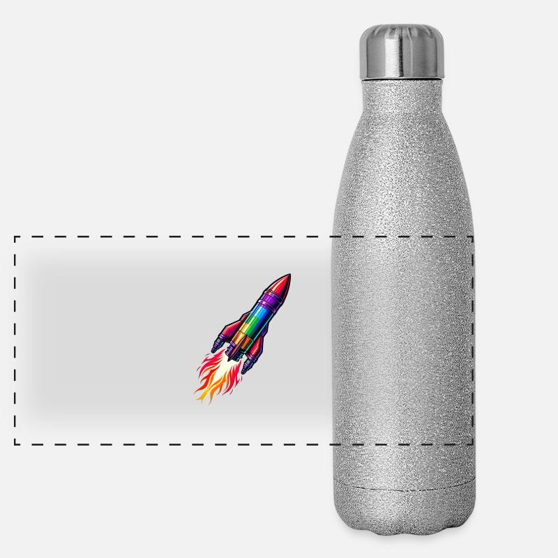Regenbogenrakete Panorama Glitzer Isolierflasche 500 ml