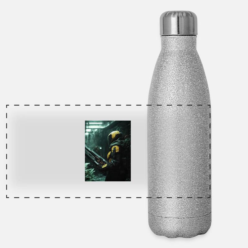 Sci Fi Krieger4 Panorama Glitzer Isolierflasche 500 ml