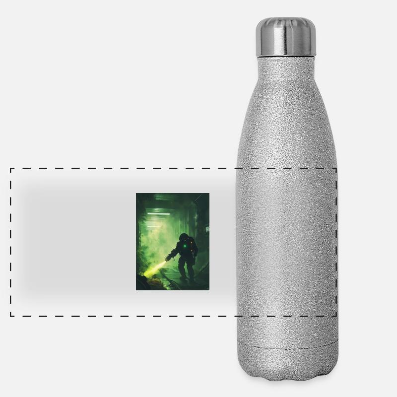 Sci Fi Krieger2 Panorama Glitzer Isolierflasche 500 ml