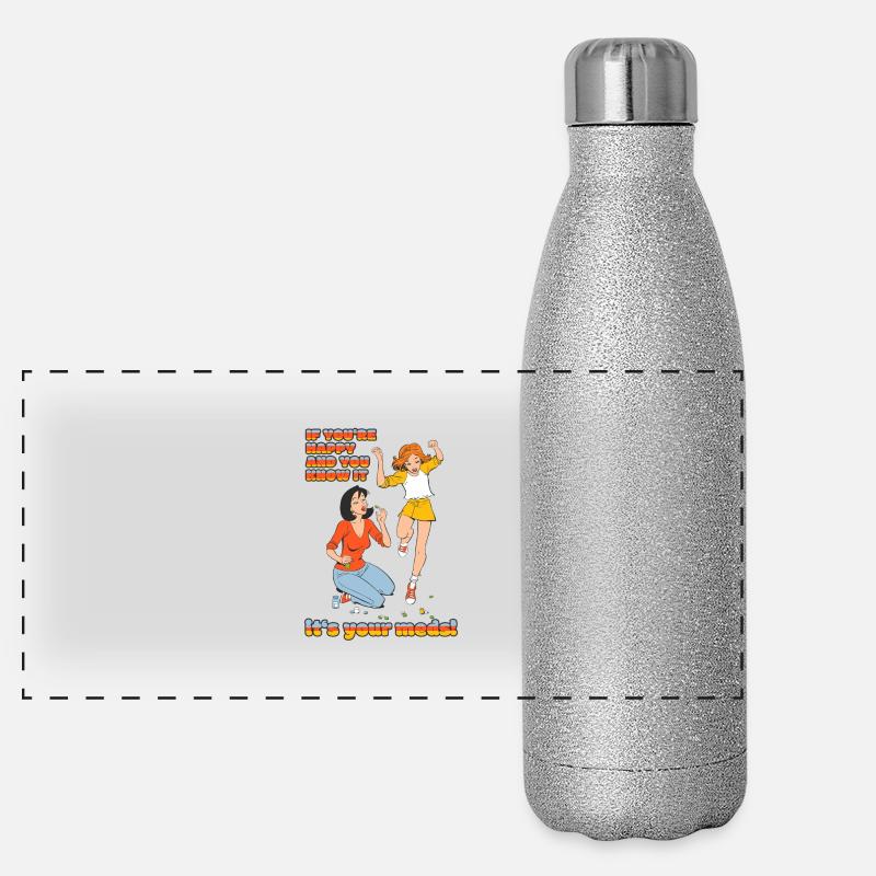 Si vous êtes heureux et que vous le savez... Gourde isotherme panoramique pailletée 500 ml