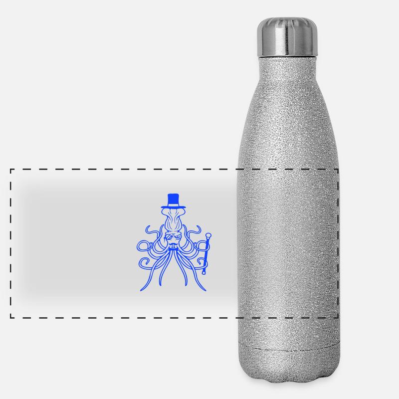 Kraken Mr. Sir Chapeau haut de forme Monocle Lunettes Empire Gourde isotherme panoramique pailletée 500 ml
