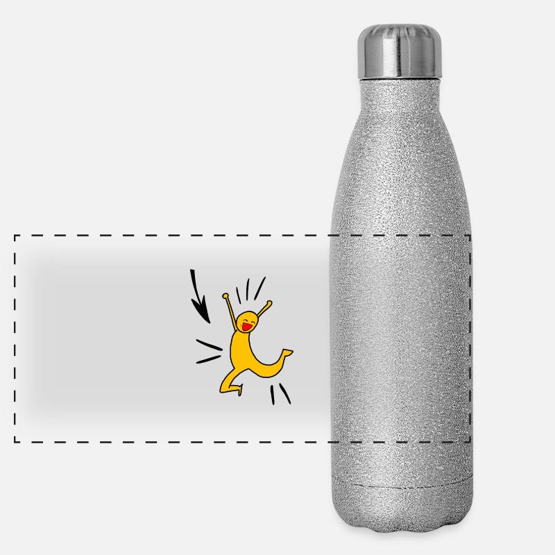 Yellow joy Panorama Glitzer Isolierflasche 500 ml