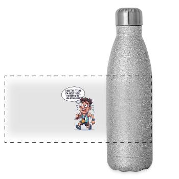 Nouveau record personnel - Gourde isotherme panoramique pailletée 500 ml - paillettes argentées - Devant