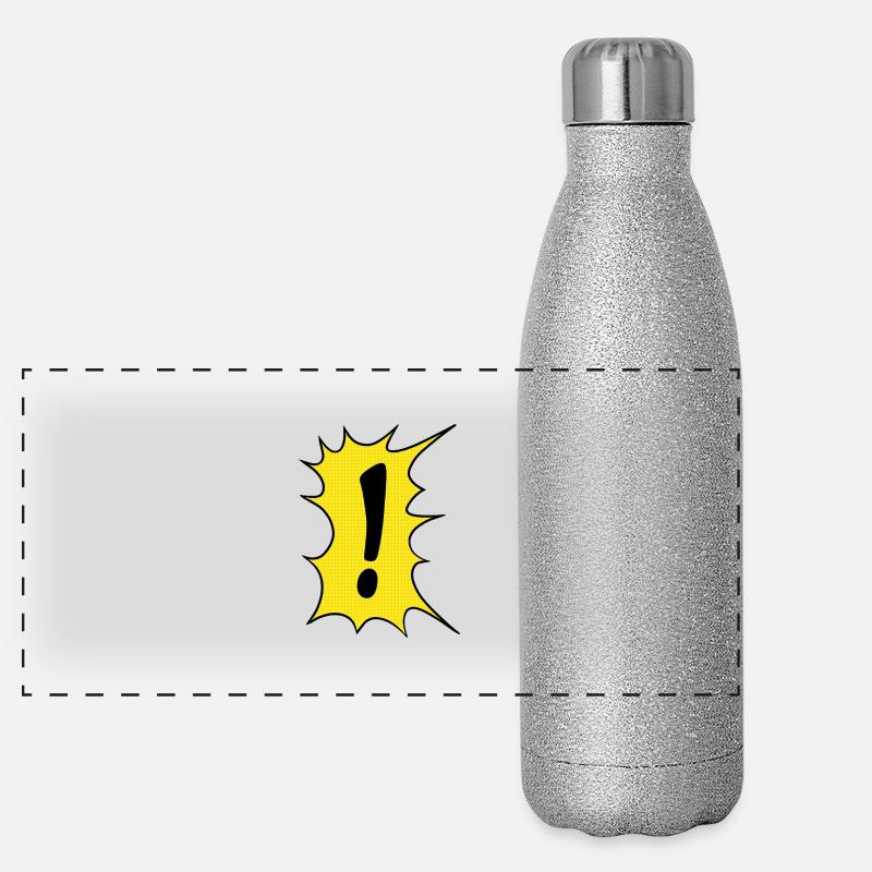 Das Ausrufezeichen im Comic Stil Panorama Glitzer Isolierflasche 500 ml