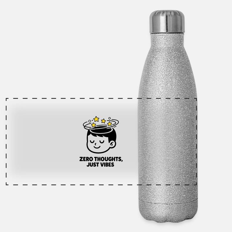 Zero Thoughts, Just Vibes Gourde isotherme panoramique pailletée 500 ml