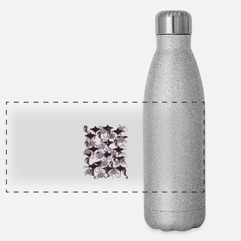 Ocean Camouflage – Meeresleben im Tarnstil Panorama Glitzer Isolierflasche 500 ml