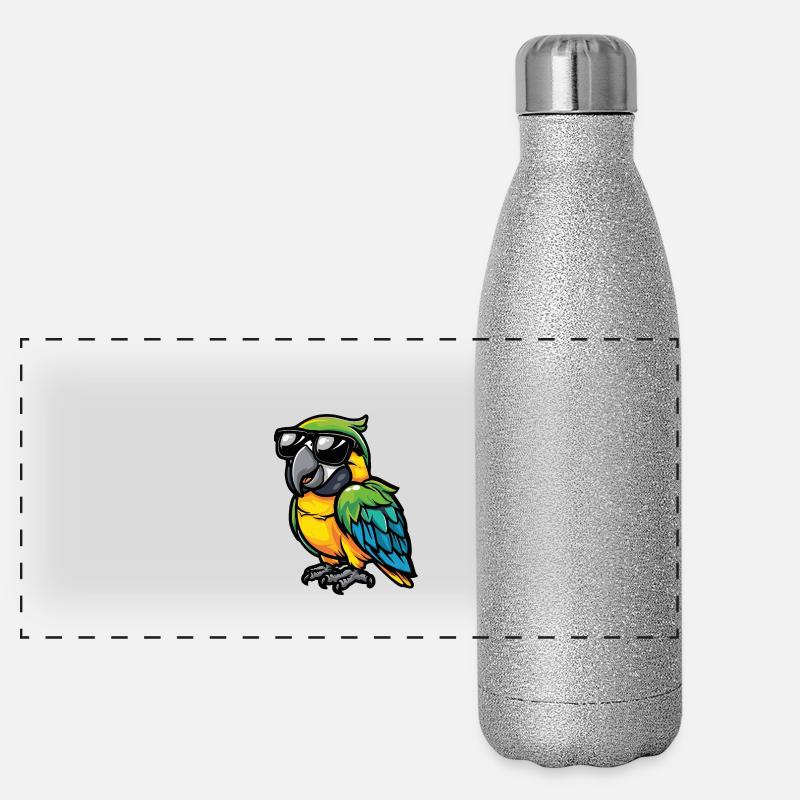 Papagai Cool Tier Panorama Glitzer Isolierflasche 500 ml