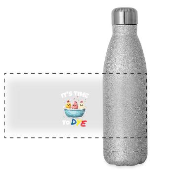 Couleurs de teinture d’œuf drôle pour les artistes de Pâques - Gourde isotherme panoramique pailletée 500 ml - paillettes argentées - Devant
