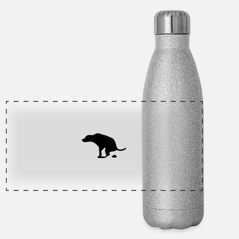 Hund kackt Panorama Glitzer Isolierflasche 500 ml