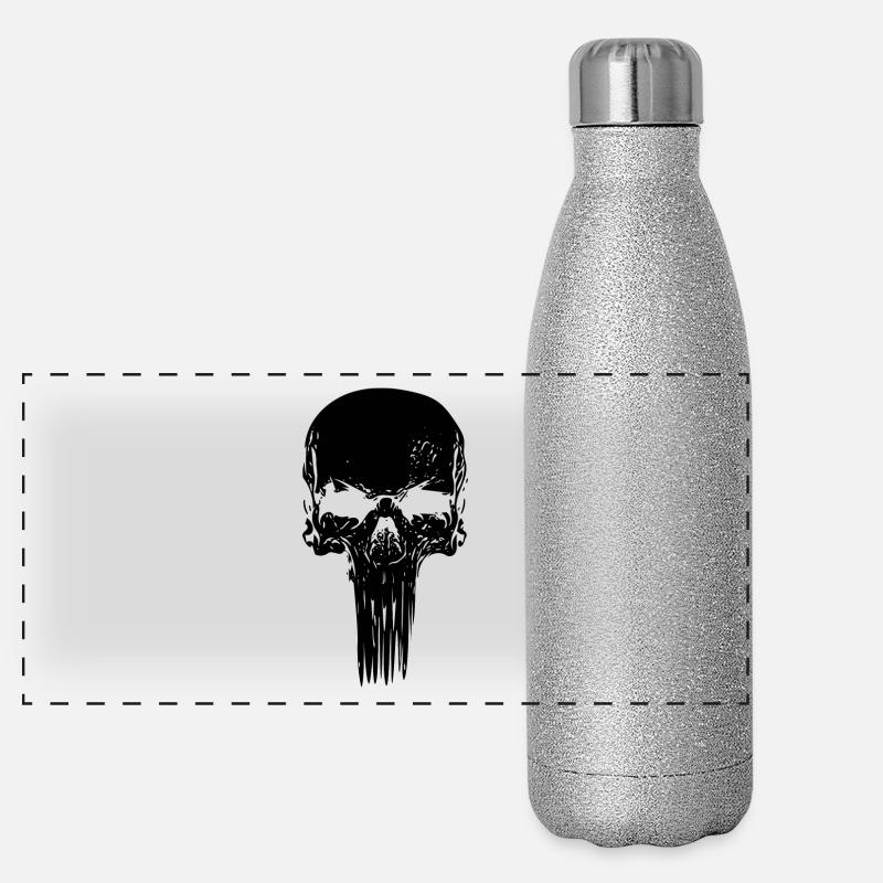 crâne longue Gourde isotherme panoramique pailletée 500 ml