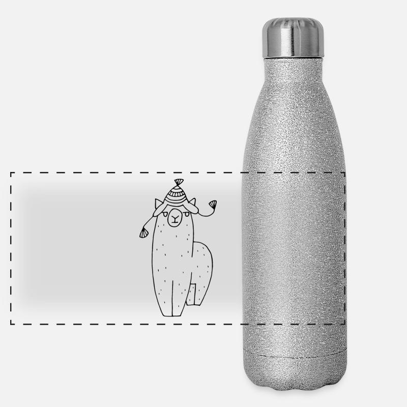 Alpaca with cap Panoramic Glitter Thermal Bottle 500 ml