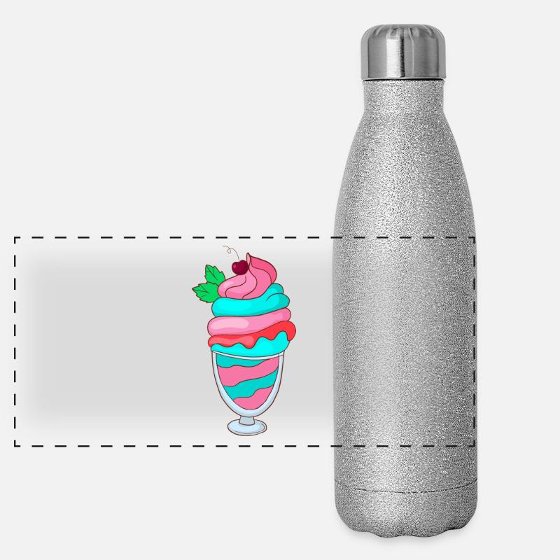 Eis Speiseeis Eiskrem Eiscreme Kugeleis Eisbecher Panorama Glitzer Isolierflasche 500 ml