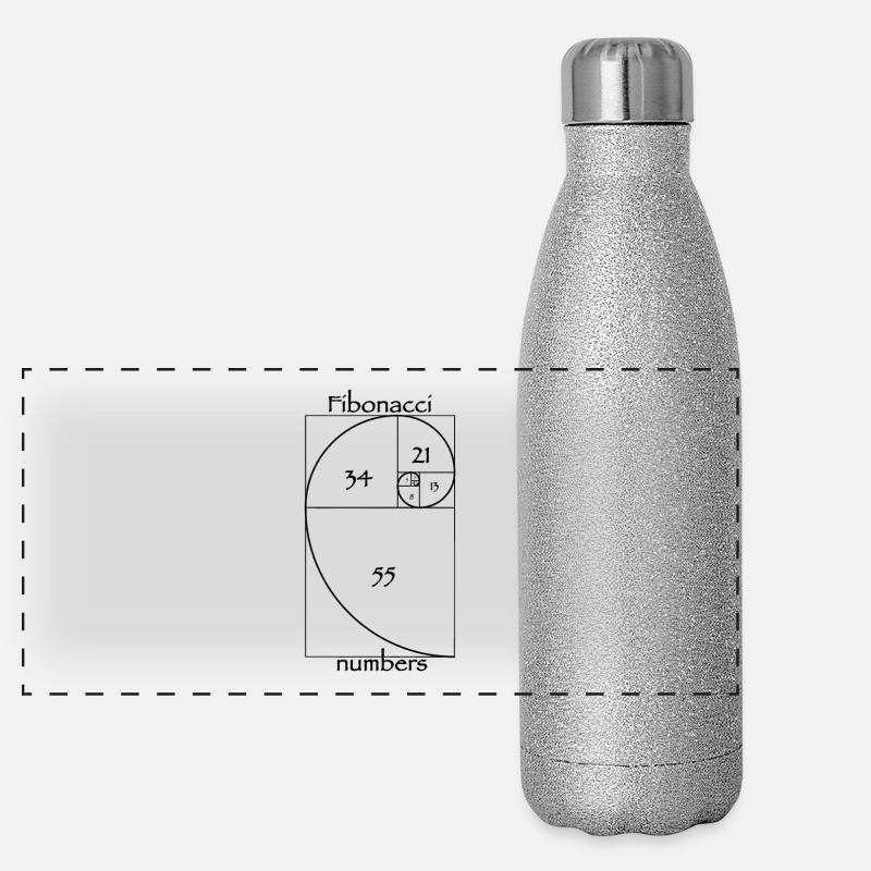 Fibonacci-Zahlen Panorama Glitzer Isolierflasche 500 ml