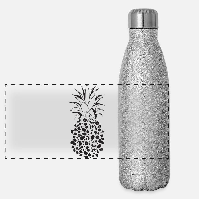 Fruits as pineapple Panoramic Glitter Thermal Bottle 500 ml