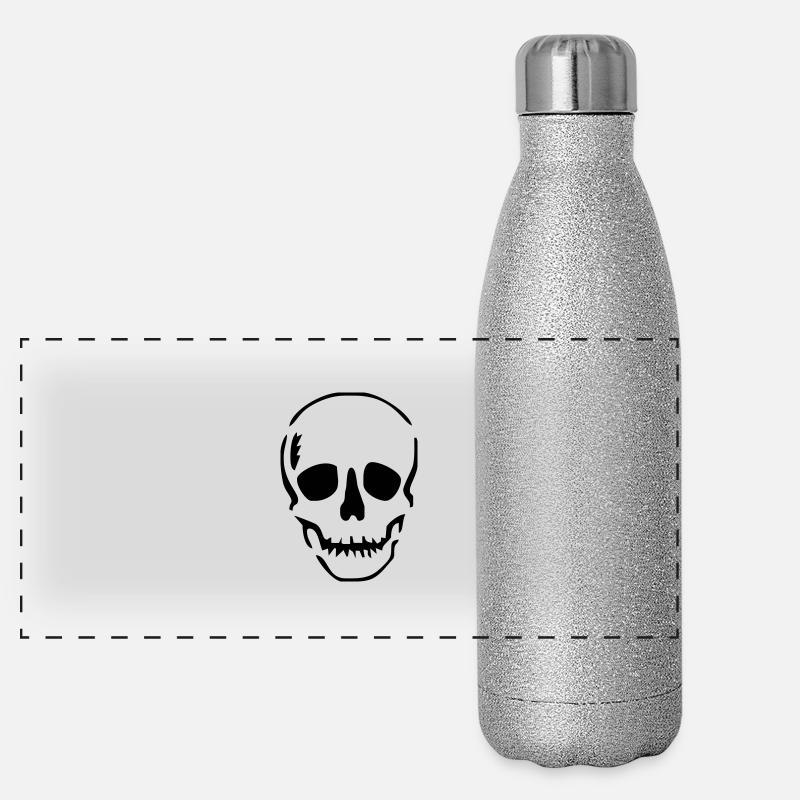 Schädel Panorama Glitzer Isolierflasche 500 ml
