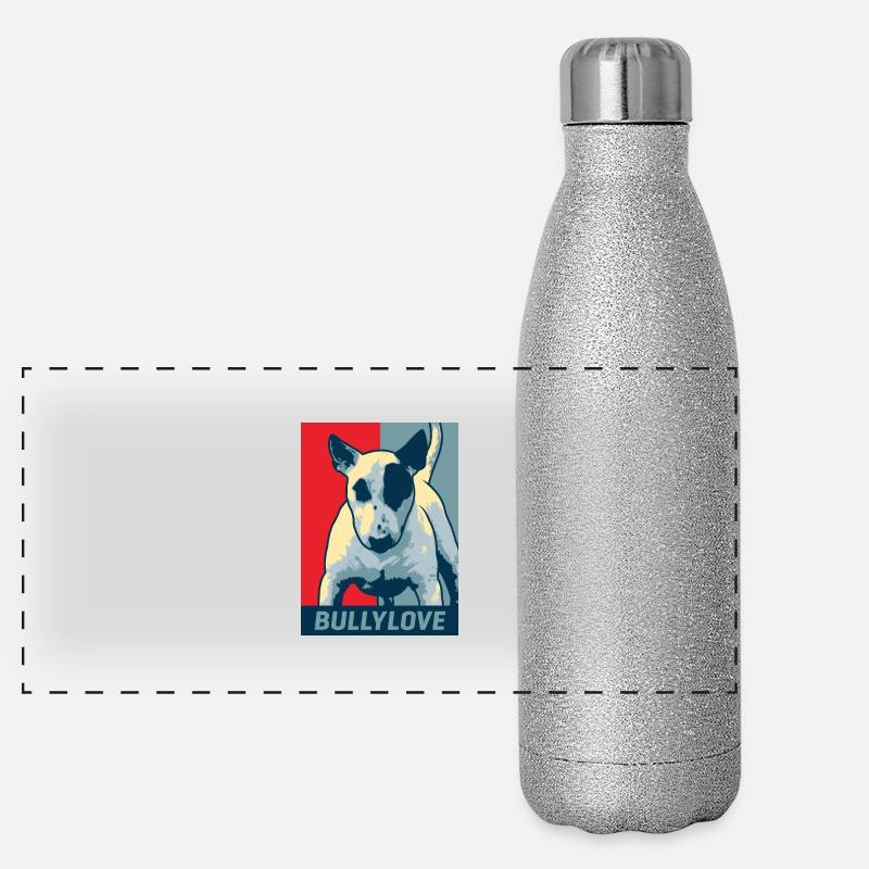 Bullterrier Panorama Glitzer Isolierflasche 500 ml