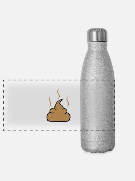 Shit - Panorama Glitzer Isolierflasche 500 ml - Silber Glitzer - Vorne