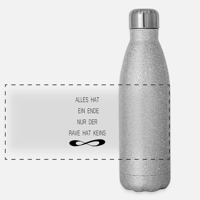 ALLES HAT EIN ENDE NUR DER RAVE HAT KEINS 8 Panorama Glitzer Isolierflasche 500 ml