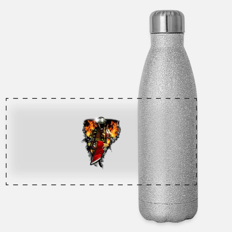 Feuerwehrmann 3D Panorama Glitzer Isolierflasche 500 ml