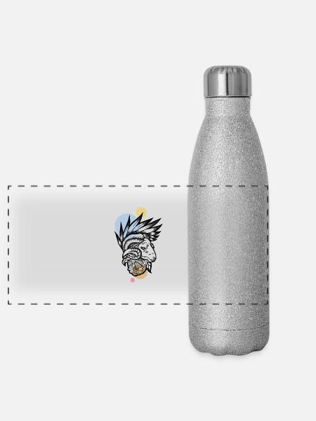 Art Ram - Gourde isotherme panoramique pailletée 500 ml - paillettes argentées - Devant