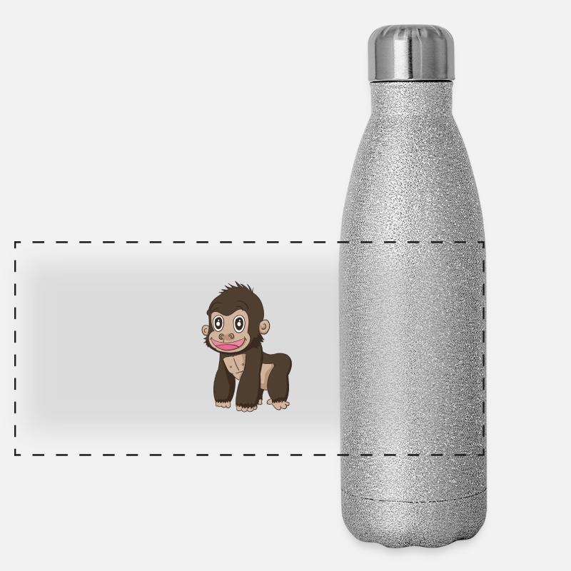Süsser Affe Panorama Glitzer Isolierflasche 500 ml