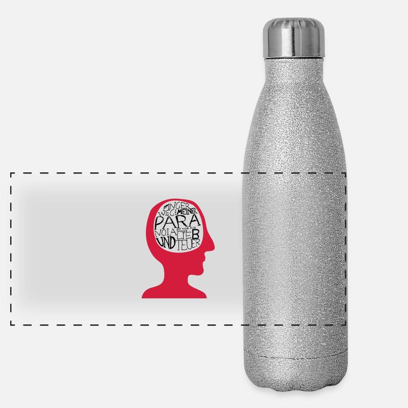 Finger weg von meiner Paranoia Panorama Glitzer Isolierflasche 500 ml
