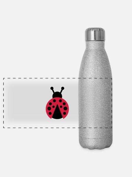 bug - Gourde isotherme panoramique pailletée 500 ml - paillettes argentées - Devant