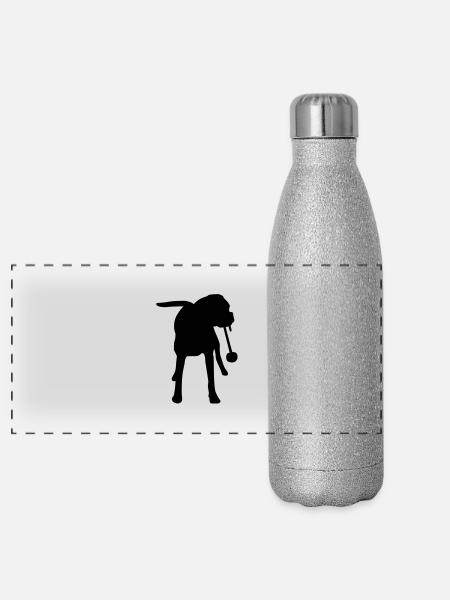Boxer_cb - Gourde isotherme panoramique pailletée 500 ml - paillettes argentées - Devant