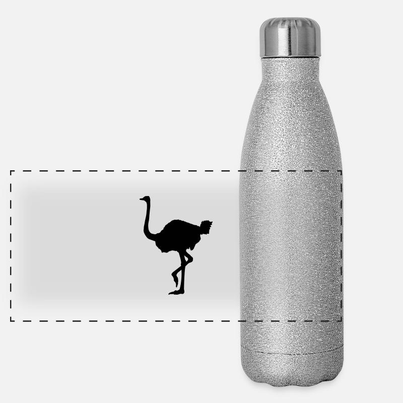 Une autruche Gourde isotherme panoramique pailletée 500 ml