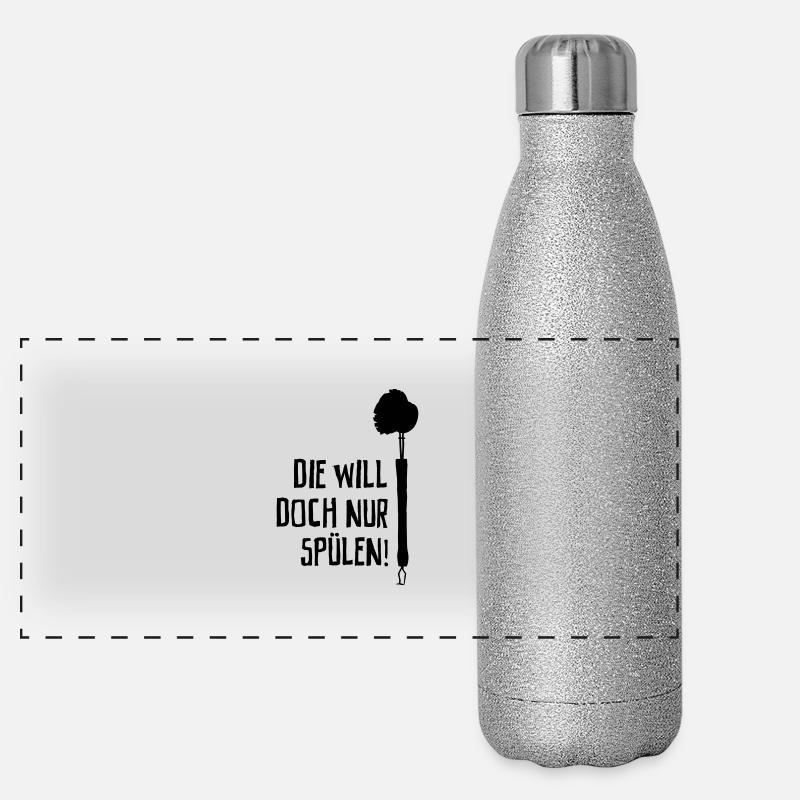Die will doch nur Spülen! Panorama Glitzer Isolierflasche 500 ml
