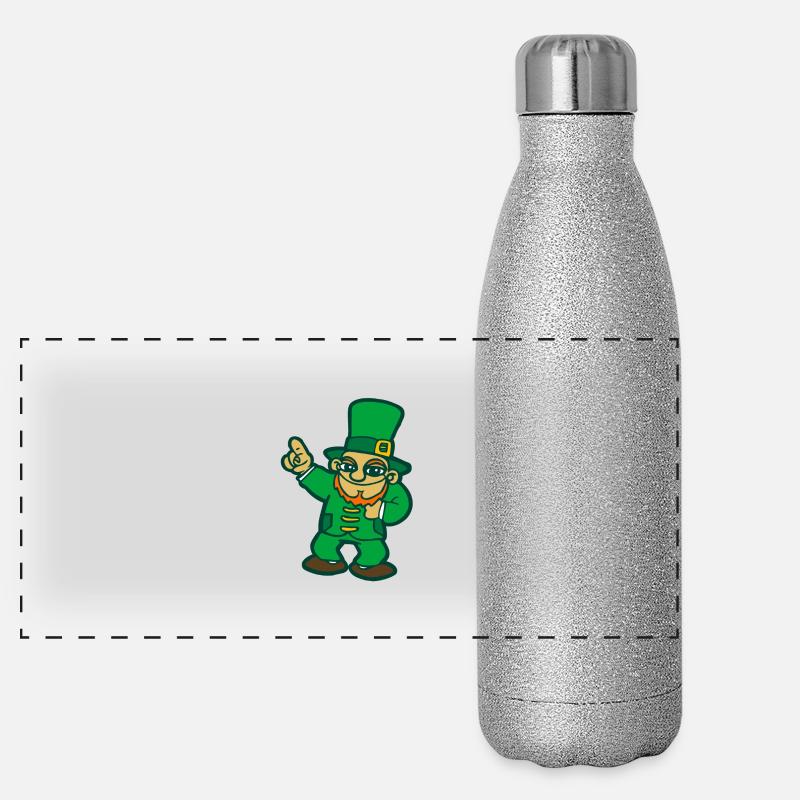 kobold irland st patrick leprechaun irisch comics Panorama Glitzer Isolierflasche 500 ml