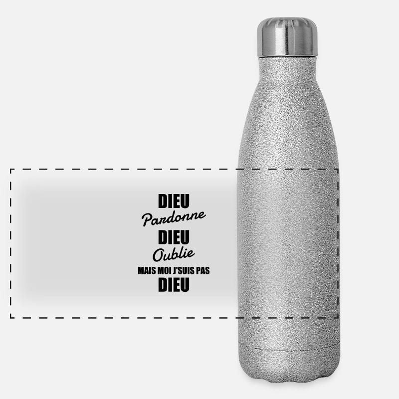 Dieu pardonne - Humour - Drôle - Blague - Fun Gourde isotherme panoramique pailletée 500 ml