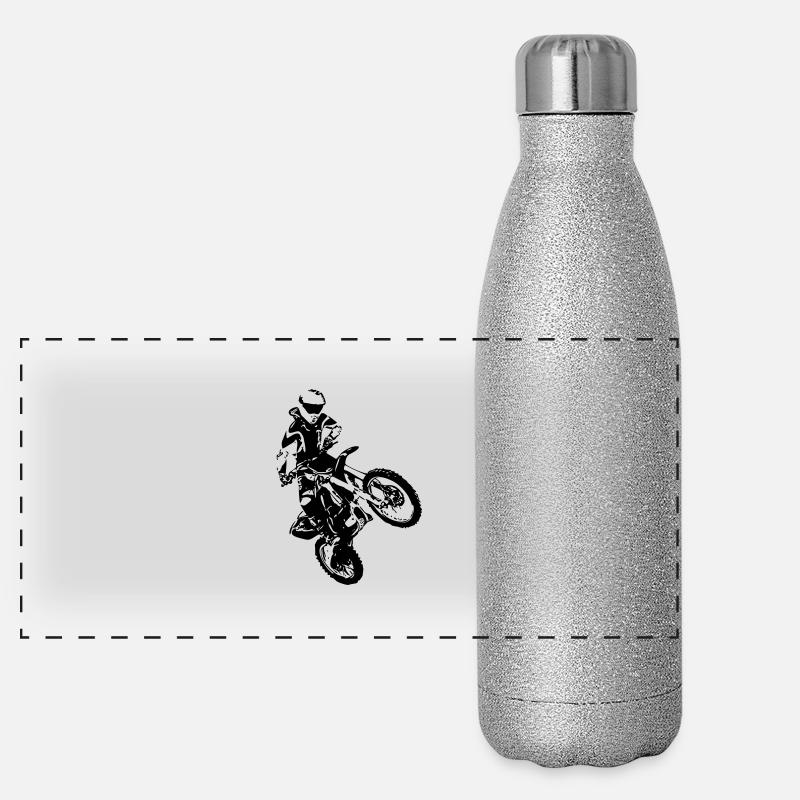 Dirtbike Panorama Glitzer Isolierflasche 500 ml