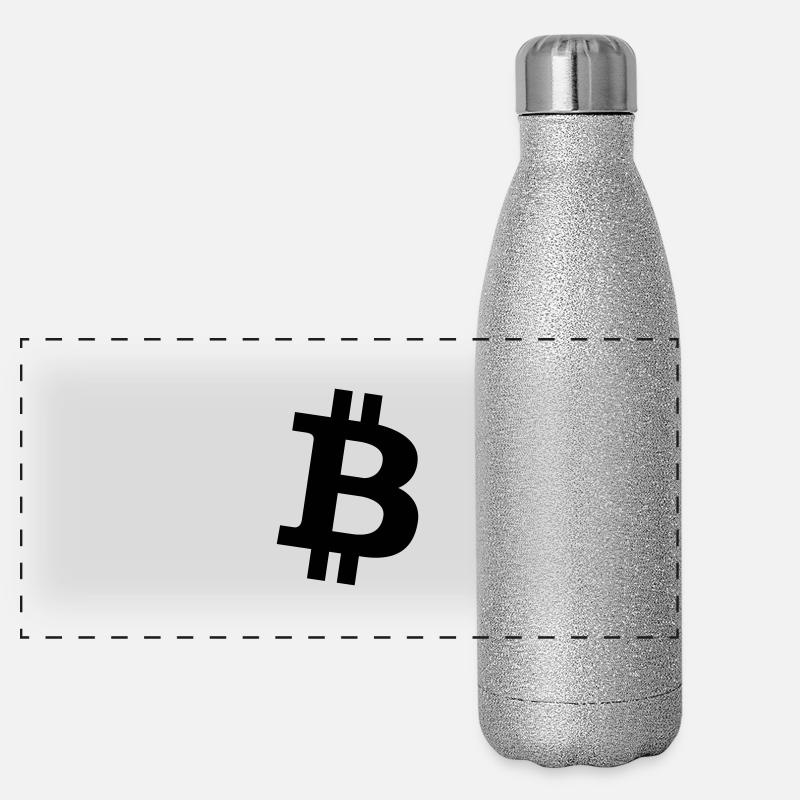 bitcoin Ƀ sign BTC Panorama Glitzer Isolierflasche 500 ml