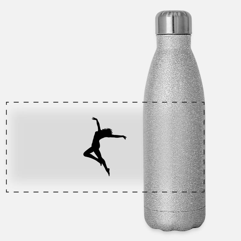 Carefree Dancing Woman Silhouette Gourde isotherme panoramique pailletée 500 ml