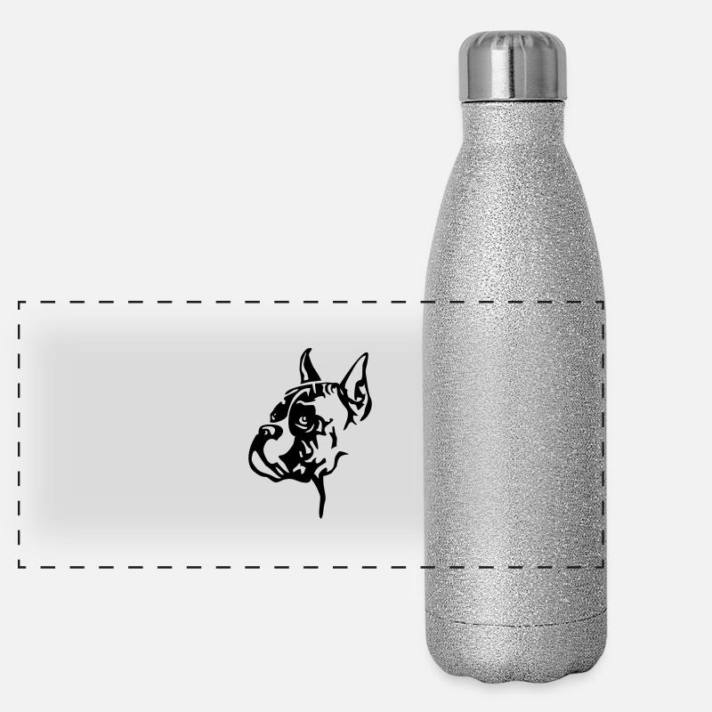 Docked boxer head Panoramic Glitter Thermal Bottle 500 ml
