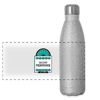 J'peux pas, j'ai Mont Ventoux - Gourde isotherme panoramique pailletée 500 ml - paillettes argentées - Devant