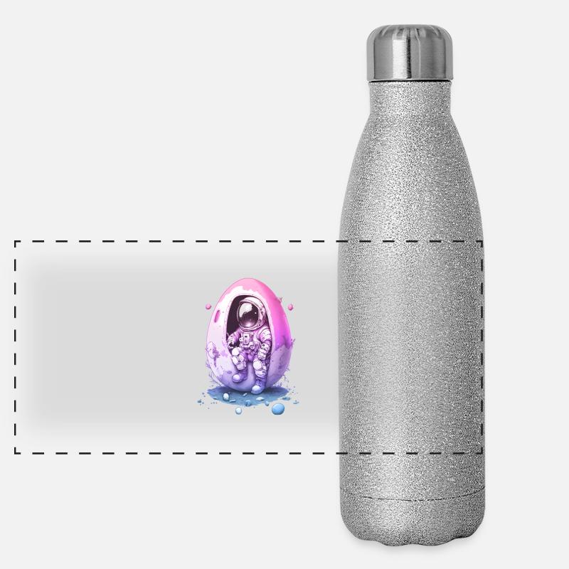 Pâques Pâques Lapin Veille de Pâques Dimanche de Pâques Oeuf de Pâques Printemps Gourde isotherme panoramique pailletée 500 ml