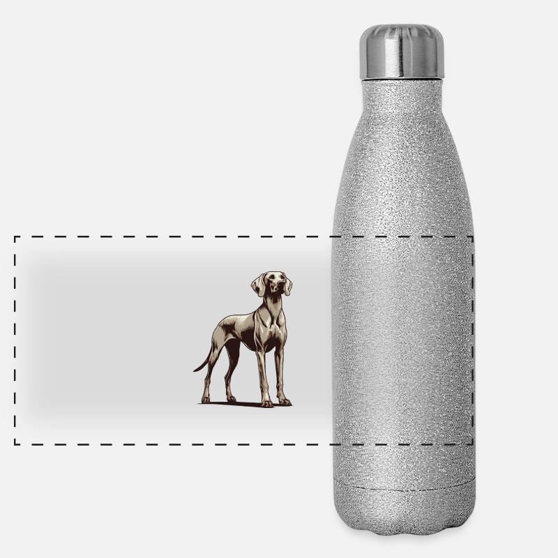 Weimaraner Panorama Glitzer Isolierflasche 500 ml