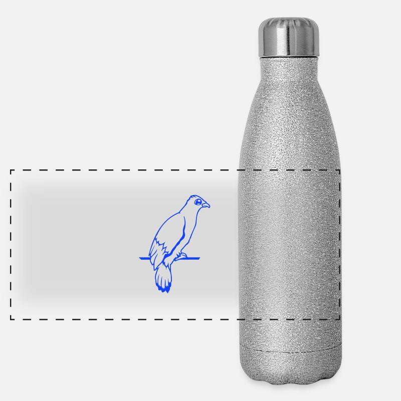 Bird Raven Dove Sitting Cable Hawk Eagle Birdie Panoramic Glitter Thermal Bottle 500 ml