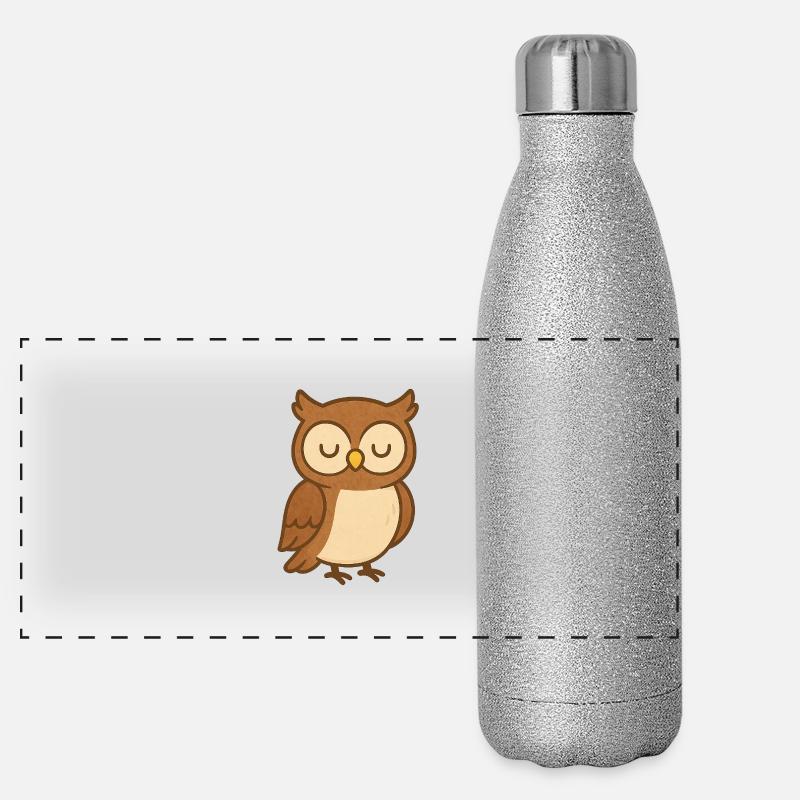 Eule Panorama Glitzer Isolierflasche 500 ml